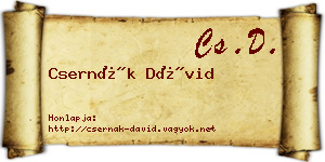 Csernák Dávid névjegykártya